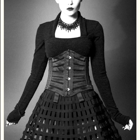 Bound By Darkness Black Ribbon Corset - Picture 1 of 7